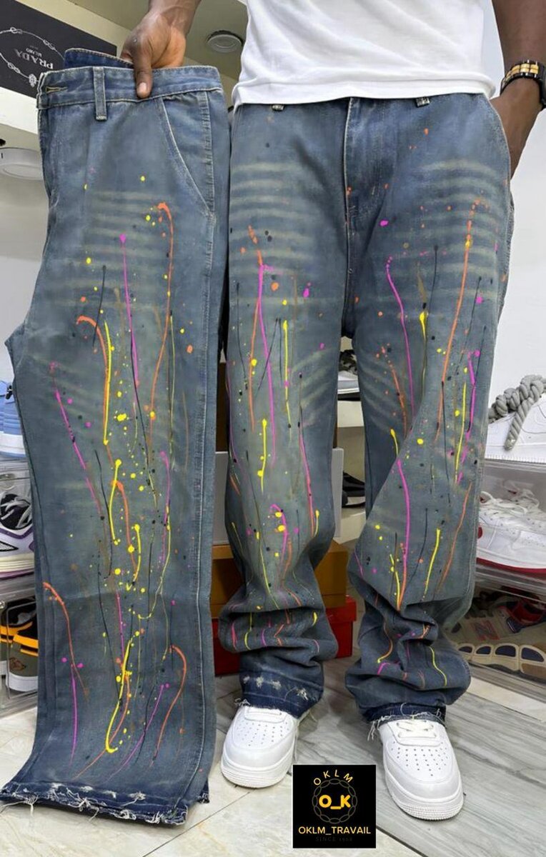 Jeans artistiques peints OKLM