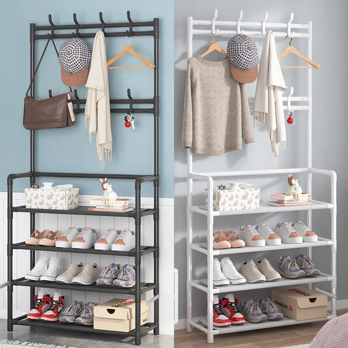 Multifunctional shoe and hat rack