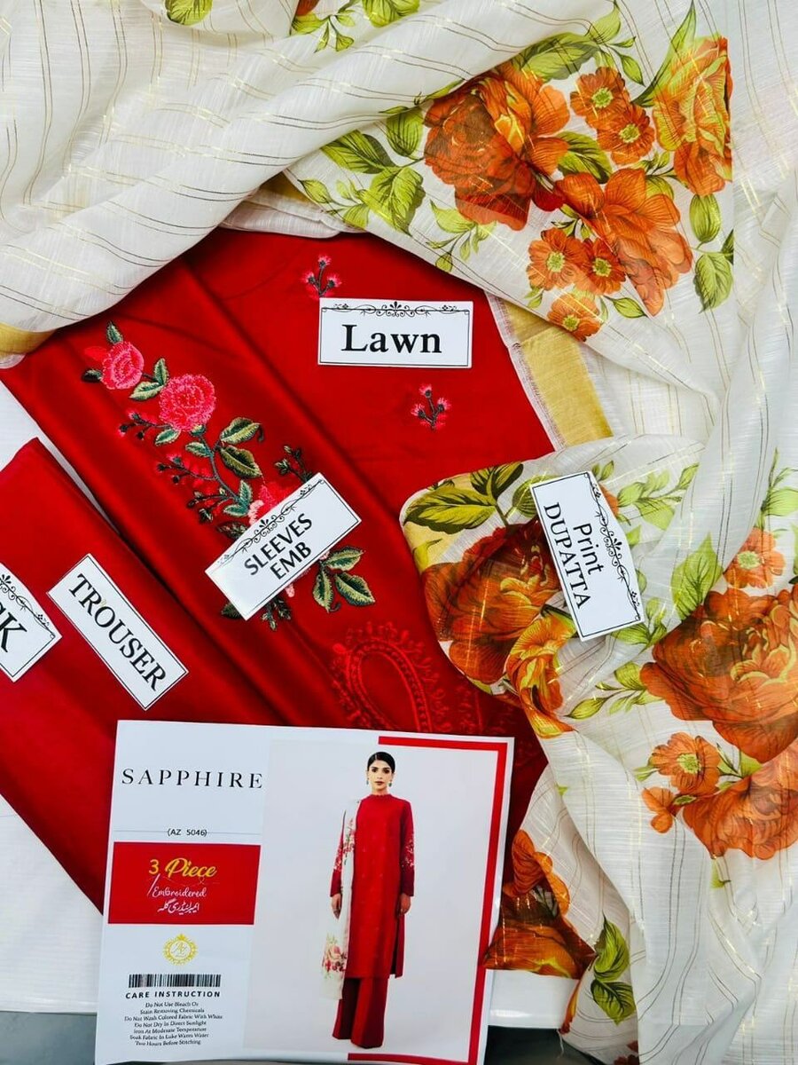 3 pcs summer collection Lawn suit