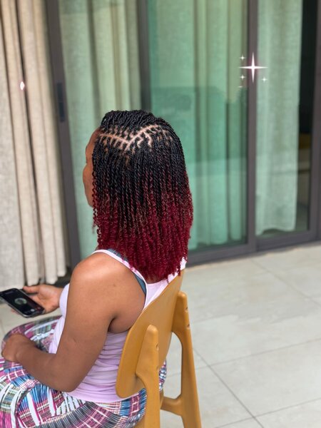 Extension cheveux bouclée bicolore