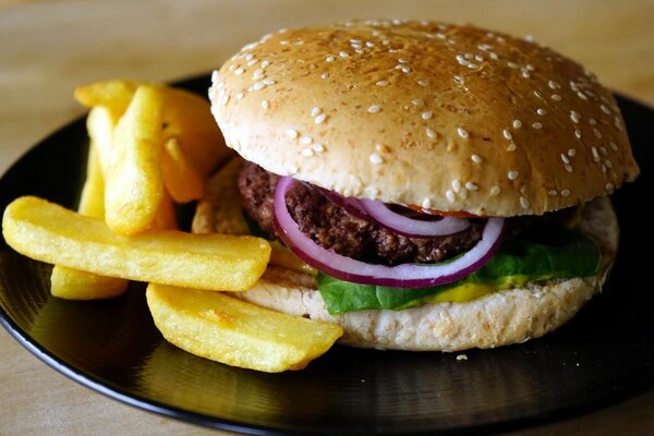 Burger gourmet savoureux