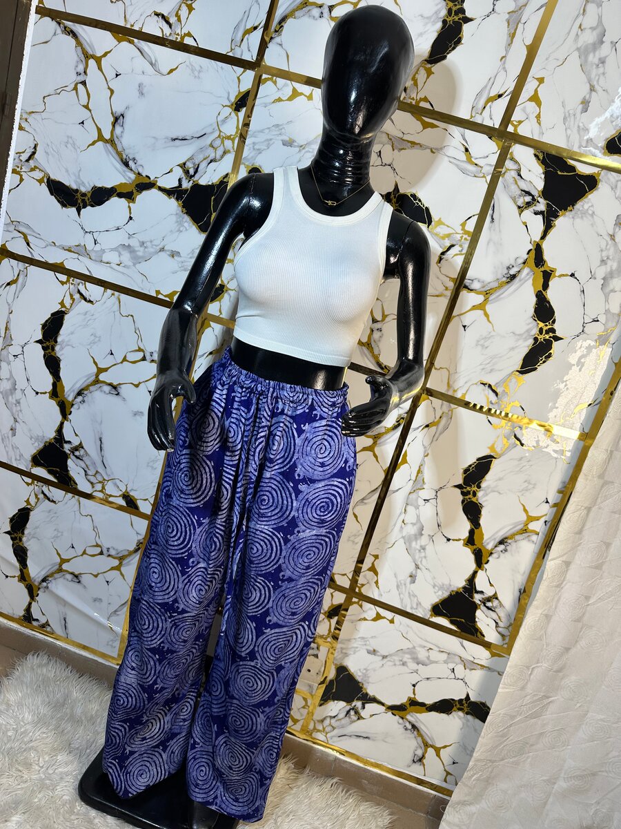 Pantalon large imprimé bohème