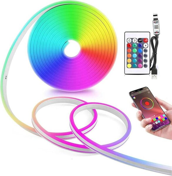 Ruban lumineux multicolore .