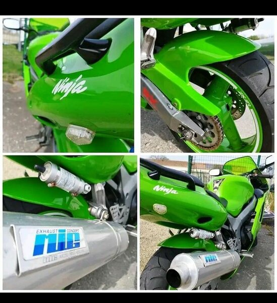 Kawasaki ZX9R moto verte