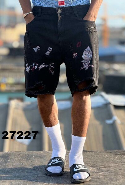 Shorts en jean noirs décontractés