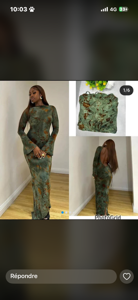 Robe longue verte élégante