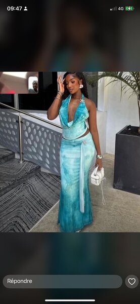 Robe longue élégante bleue