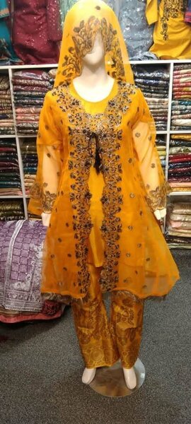 Beautiful Stitched GownStyle 3pc dress fancy wear