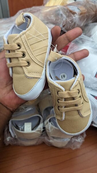 Beige lace-up sneakers