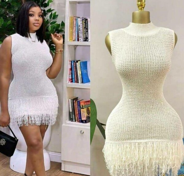 Robe tricotée blanche chic