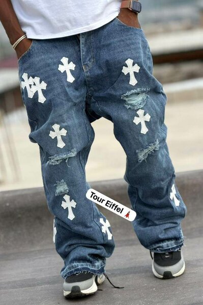 Jean style streetwear croix