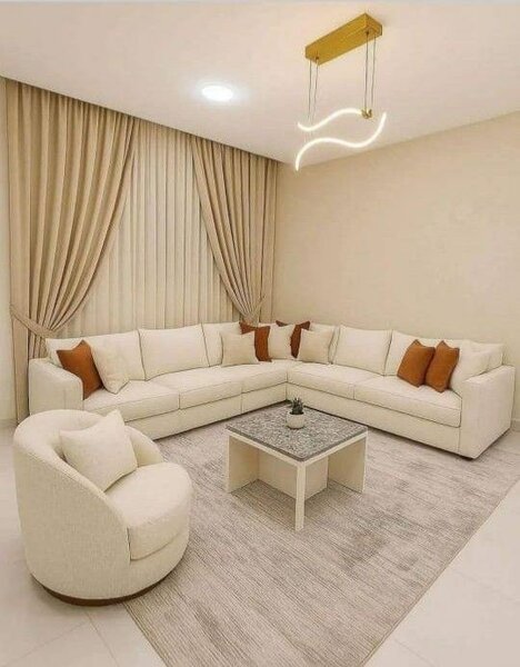 Canapé modulable en cuir blanc