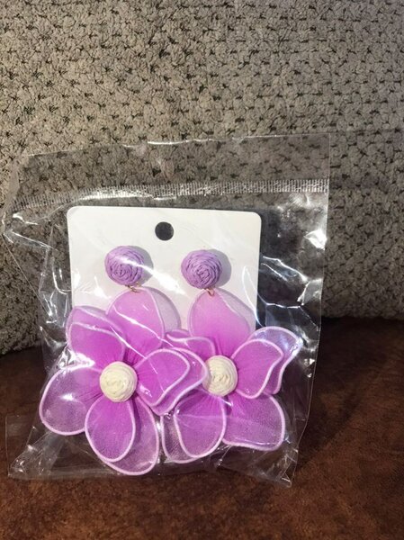 Boucles d'oreilles fleurs colorées