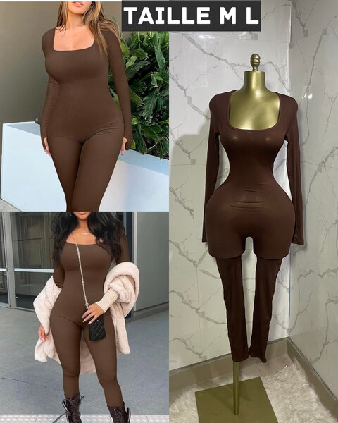 Combinaison moulante chocolat