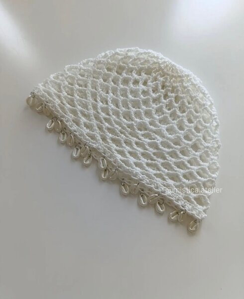 Bonnet en crochet coquillage