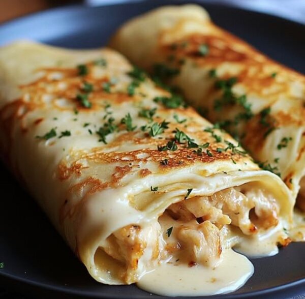 Crêpes au poulet savoureuses