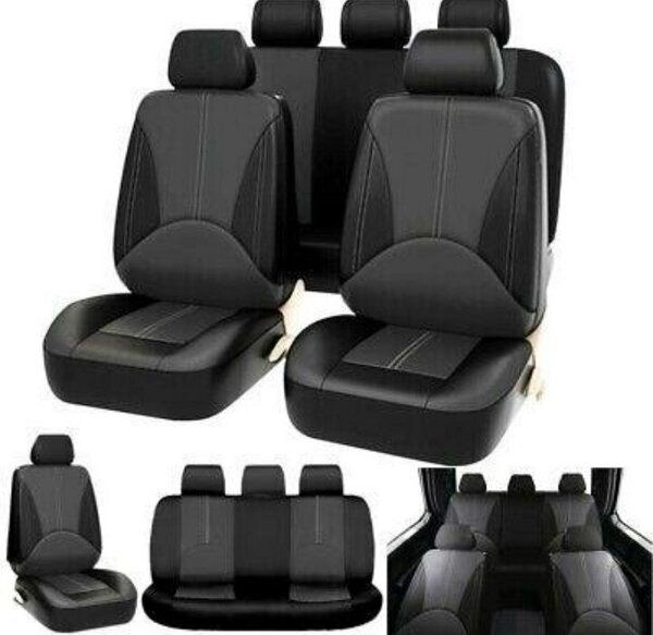 Housses de siège de voiture en cuir noir