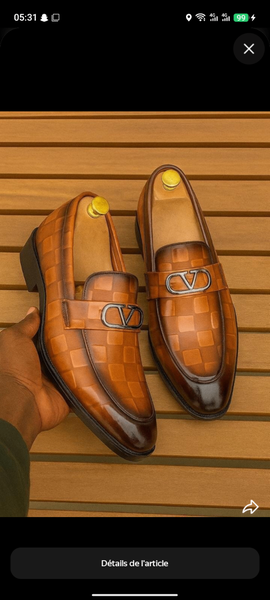 Mocassins en cuir marron luxe