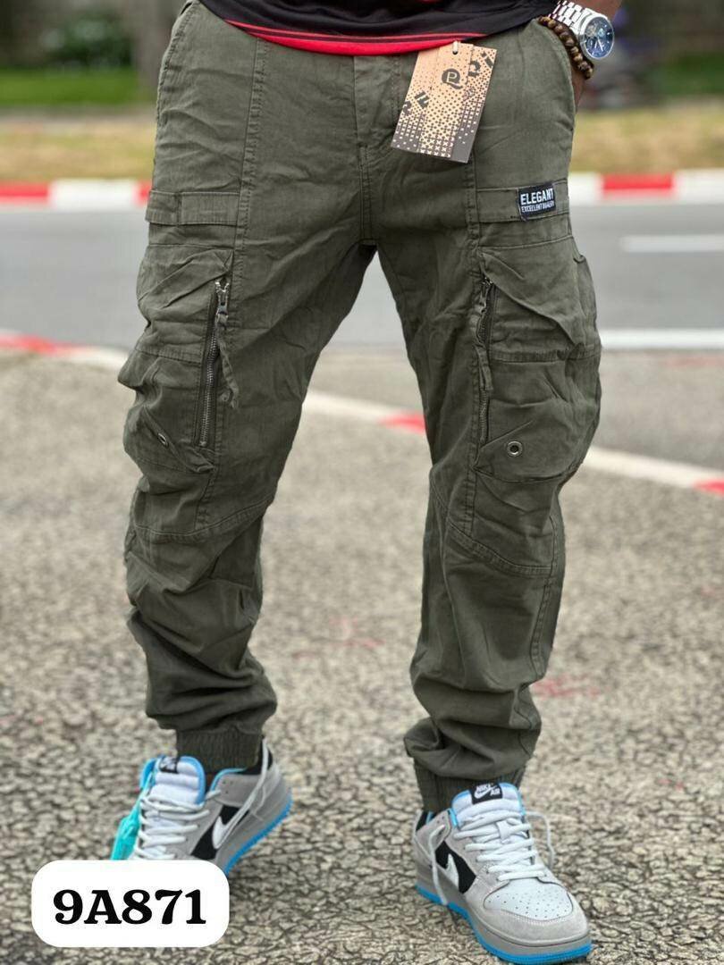 Pantalon cargo homme vert olive