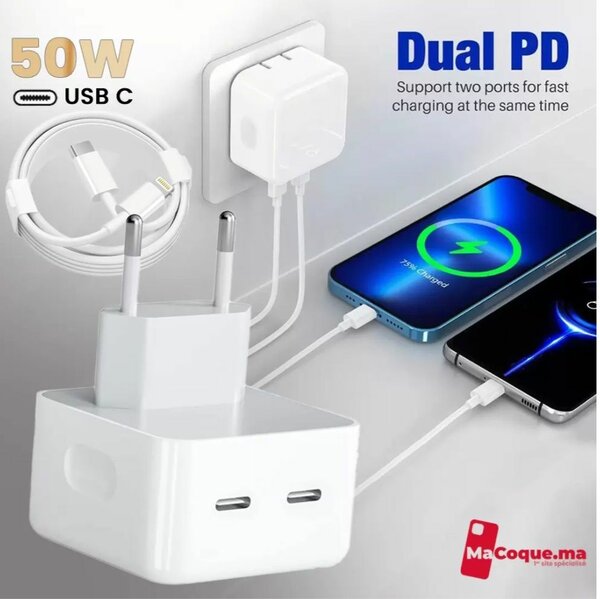 Chargeur iPhone 14pro max 50w