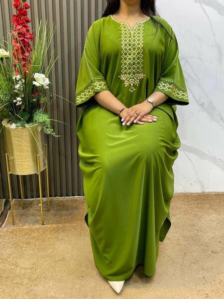 Robe Caftan Vert rouge noir