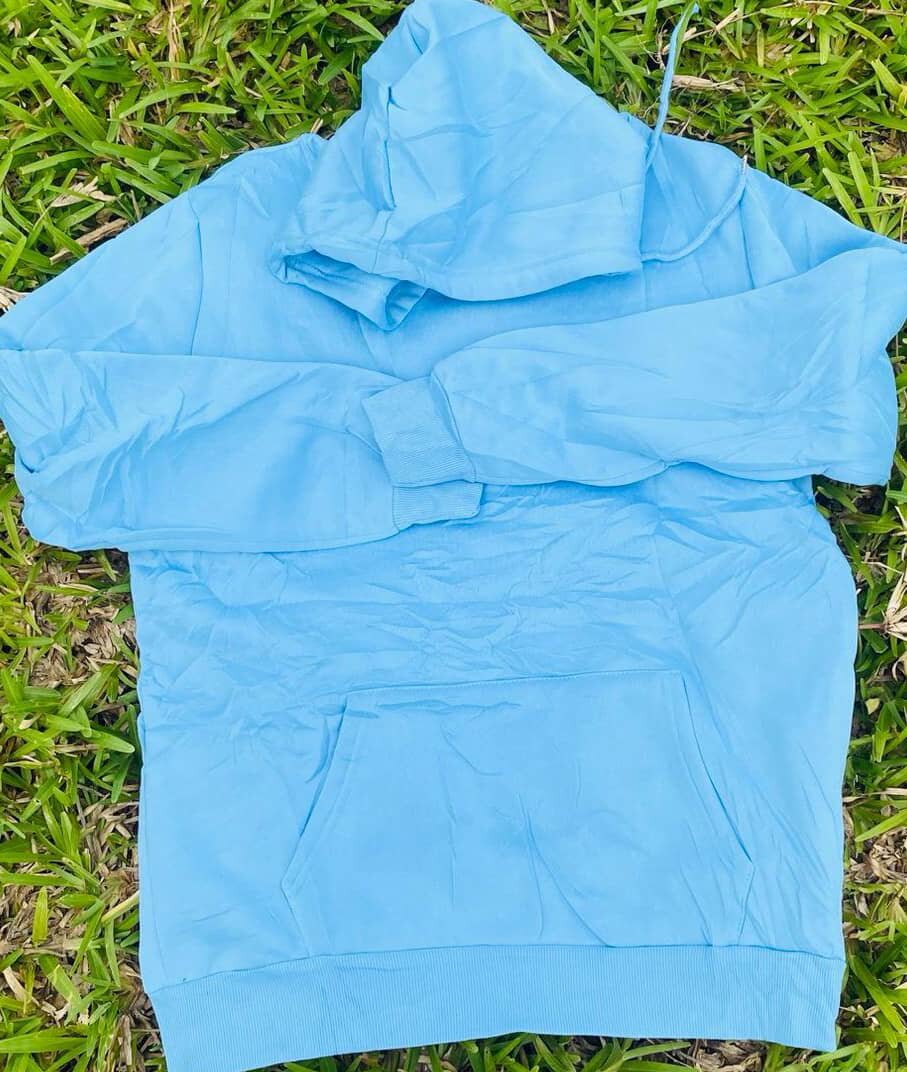 Sweat à Capuche Imprimé Course Bleu