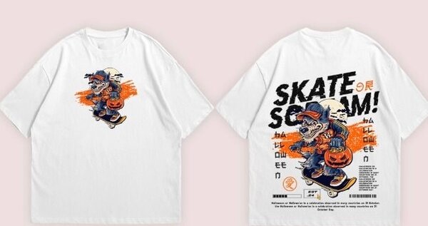 T-shirt imprimé skateboard