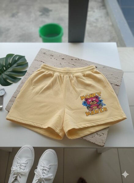 Shorts en coton jaune