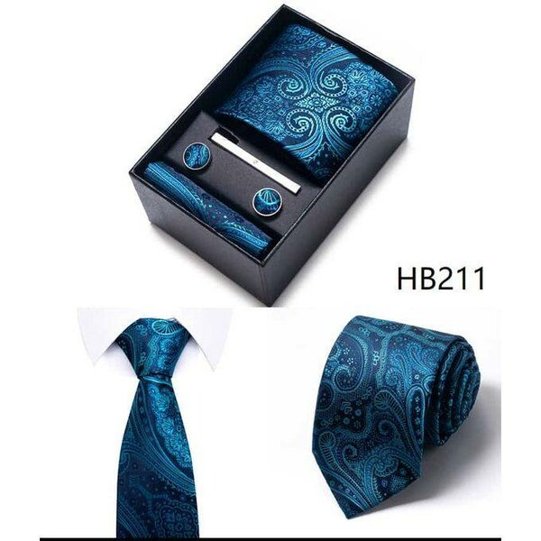 Élégant ensemble cravate bleue