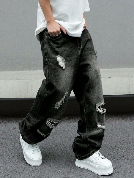 Jeans déchirés homme noir