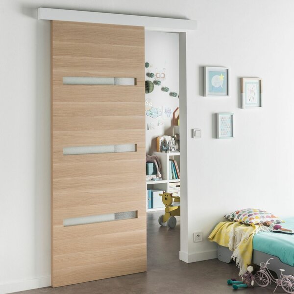 Porte coulissante en bois moderne