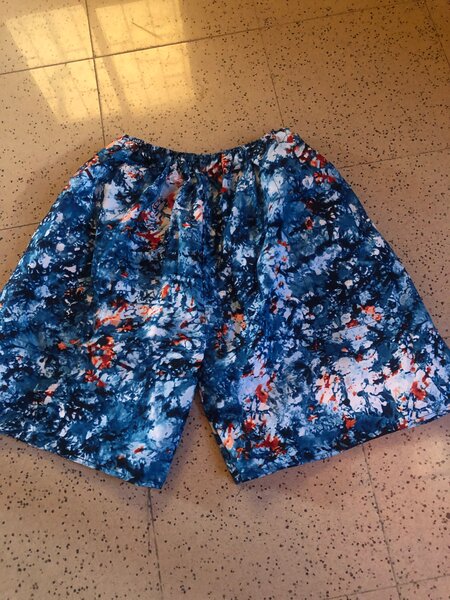 Short de bain tie-dye bleu