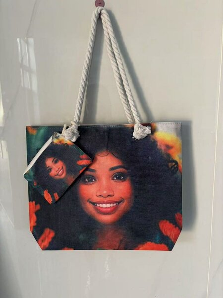 Sac à main imprimé visage