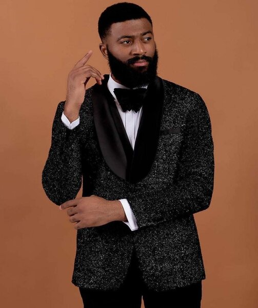 black men's suit