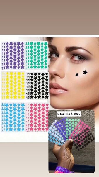 Stickers étoiles visage maquillage