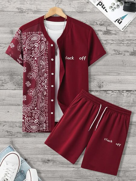 Ensemble short homme rouge 'black off'
