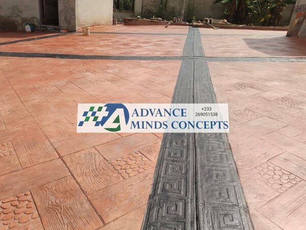 Square Wood Design ( floor stamping)