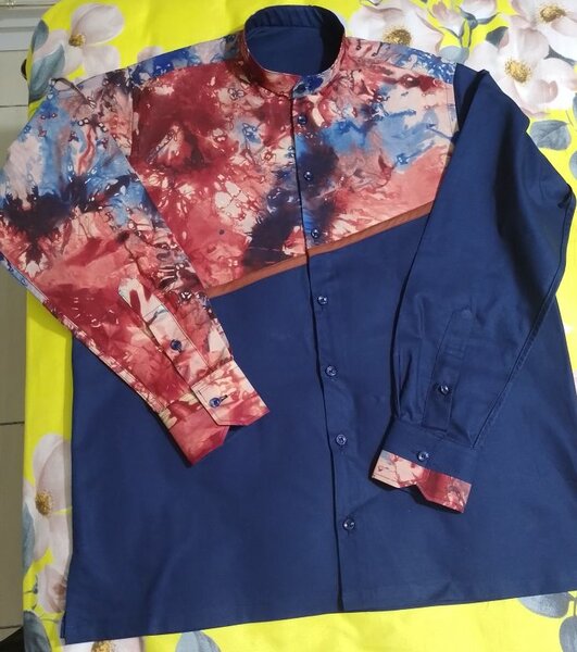 Chemise Bleue Imprimée Homme