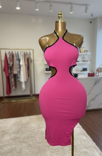 Robe rose en bodycon