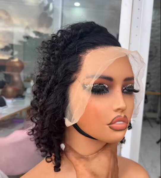 Perruque Latérale en Dentelle Frisée