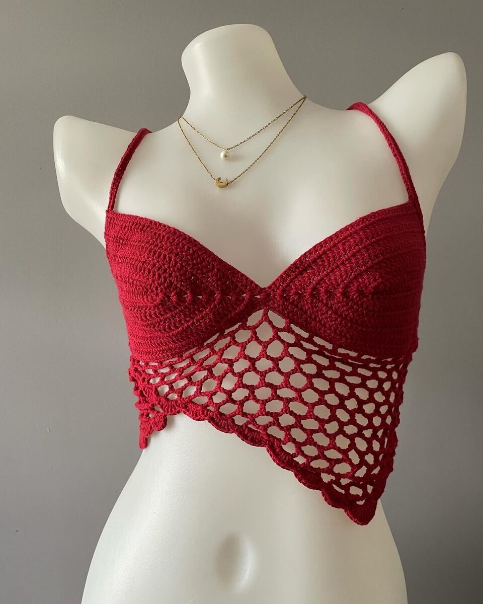 Top crochet bralette femme