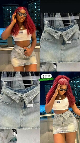 Jupe en jean taille haute