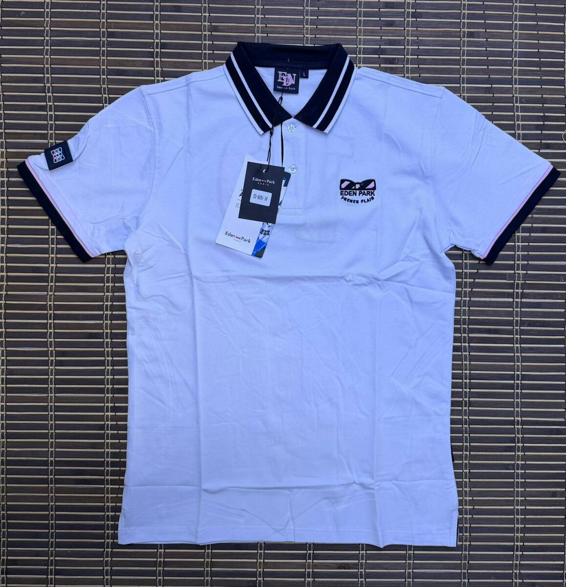 Polo Eden Park bleu et blanc