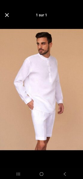 Set de chemise et bermuda blanc homme