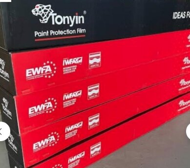Tonyin PPF paint protection film in colours Red, black, Nardo grey