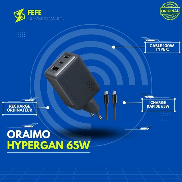 Chargeur Oraimo HyperGan 65W