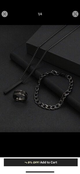Set de Bijoux Homme Noir