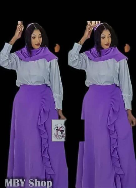 Jupe longue violette élégante