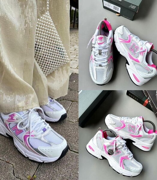 Chaussures New Balance 530 femme blanc et rose