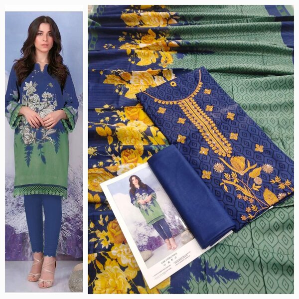 Printed lawn suit